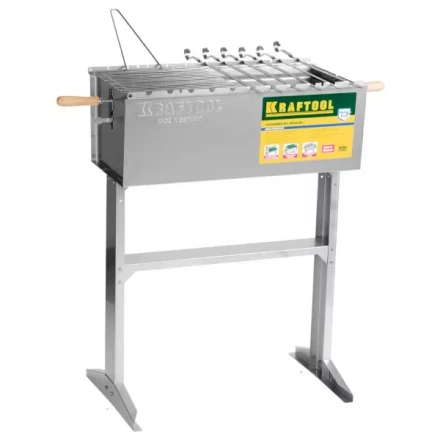 Мангал KRAFTOOL &quot;EXPERT&quot; стационарный, 6 шампуров, 1 решетка, поддон для угля, 300x600x800мм 68320 купить в Нефтеюганске