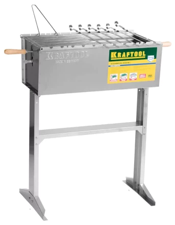 Мангал KRAFTOOL &quot;EXPERT&quot; стационарный, 6 шампуров, 1 решетка, поддон для угля, 300x600x800мм 68320 купить в Нефтеюганске