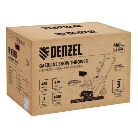 Бензиновая снегоуборочная машина Denzel SB 460 E, 99cc, эл.старт, шнек SnowCrusher купить в Нефтеюганске