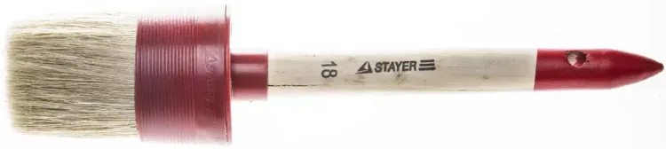 Кисть круглая STAYER "MASTER", светлая натурал. щетина, пластм. корпус, деревян. ручка, №18 x60мм 0141-60 купить в Нефтеюганске