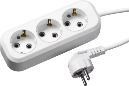 Удлинитель СИБИН электрический, ПВС сечение 0,75кв мм, 3 гнезда, макс мощн 2200Вт, 2м, заземление 55034-2 купить в Нефтеюганске