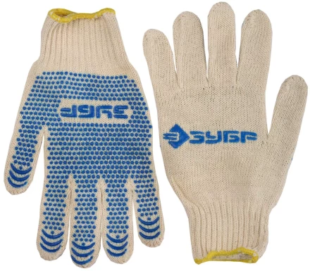 Перчатки ЗУБР хлопчатобумажные с защитой от скольжения, XL 114031 купить в Нефтеюганске