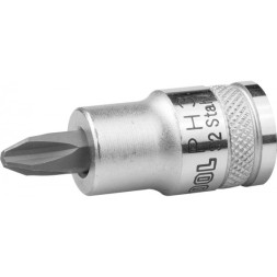 Торцовая бита-головка KRAFTOOL &quot;INDUSTRIE QUALITAT&quot;, материал S2, PHILLIPS, сатинированная, 1/2&quot;, PH3 27901-3_z01
