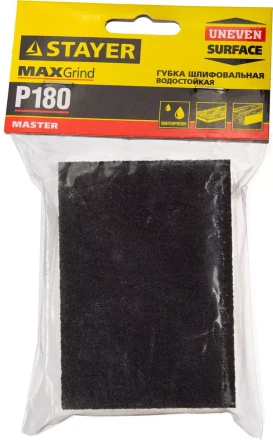 Губка шлифовальная STAYER &quot;MASTER&quot; четырехсторонняя, зерно - оксид алюминия, Р180, 100 x 68 x 26 мм. 3560-3 купить в Нефтеюганске