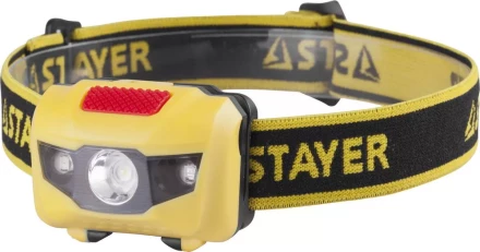 Фонарь STAYER &quot;MASTER&quot; налобный светодиодный, 1Вт(80Лм)+2LED, 4 режима, 3ААА 56568 купить в Нефтеюганске