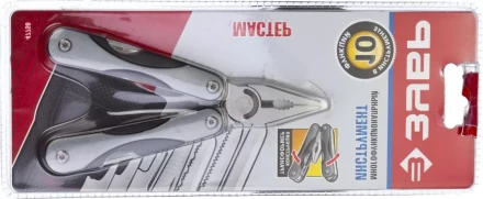 ЗУБР МАСТЕР мультитул 10 в 1 мини металлические ручки, нейлоновый чехол, 86 мм (47750) купить в Нефтеюганске