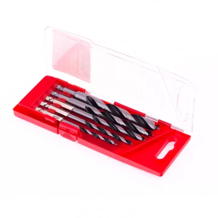 Набор сверл по дереву 4-5-6-8-10 мм 5 шт шестигранный хвостовик пластиковый кейс Matrix 70283 купить в Нефтеюганске