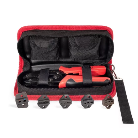 Пресс-клещи КВТ СТС+5 с 5 матрицами для опрессовки автоклемм, втулочных, изолированных и неизолированных наконечников (набор) (86875) купить в Нефтеюганске