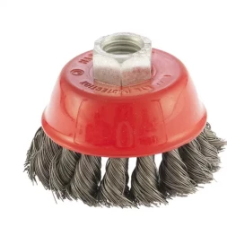 Щетка для УШМ 65 мм М14 "чашка" крученая проволока 0,8 мм MTX 74621