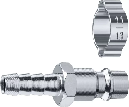 ЗУБР штуцер елочка, 8 мм - рапид штуцер, переходник с обжимным хомутом, Профессионал (64918-08) купить в Нефтеюганске