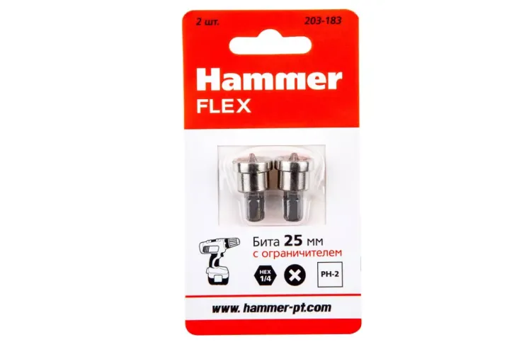 Бита HAMMER PH2 25мм (203-183) купить в Нефтеюганске