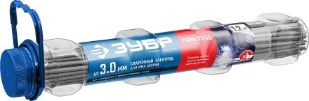 ЗУБР Д 3.0 х 350 мм, 1.2 кг в ПВХ тубе, УОНИ 13/55 с основным покрытием, электрод сварочный, Профессионал (40021-3.0) купить в Нефтеюганске