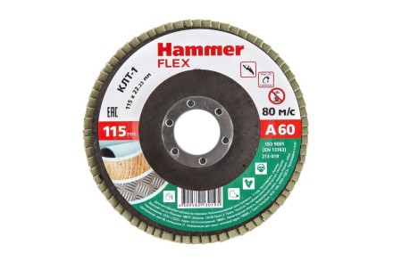 Круг Лепестковый Торцевой (КЛТ) HAMMER КЛТ 1 Ф115х22 Р60 213-019 купить в Нефтеюганске