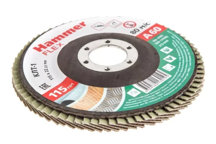 Круг Лепестковый Торцевой (КЛТ) HAMMER КЛТ 1 Ф115х22 Р60 213-019 купить в Нефтеюганске
