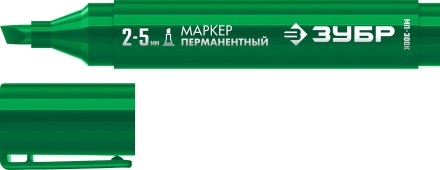 ЗУБР МП-300К зеленый, 2-5 мм, клиновидный перманентный маркер (06323-4) купить в Нефтеюганске
