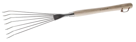 Грабельки ЗУБР "ЭКСПЕРТ" веерные из нержавеющей стали, деревянная ручка из ясеня, 7 круглых зубцов, 290х120х605мм 4-39475_z01 купить в Нефтеюганске