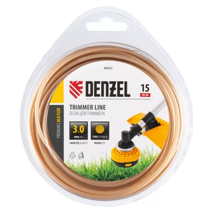 Леска для триммера армированная алюминием круглая, 3,0мм х 15м, блистер ALUFLEX Denzel 96832 купить в Нефтеюганске