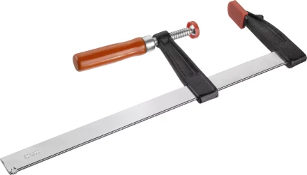 Струбцина ЗУБР &quot;СТАНДАРТ&quot;, тип &quot;F&quot;, деревянная ручка, стальная закаленная рейка, 80х300мм 32152-80-300 купить в Нефтеюганске