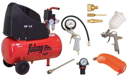 Компрессор безмасляный поршневой прямой привод Fubag House Master KIT + набор 5 предметов купить в Нефтеюганске
