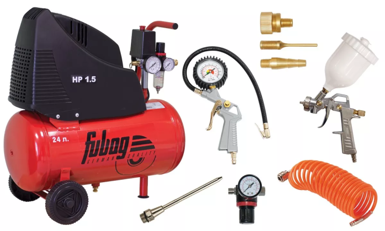 Компрессор безмасляный поршневой прямой привод Fubag House Master KIT + набор 5 предметов купить в Нефтеюганске