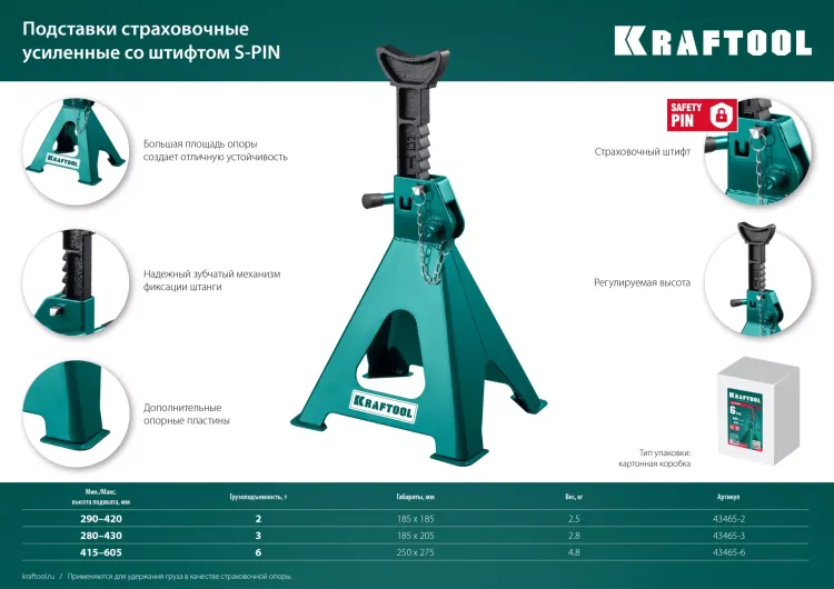 Подставка страховочная KRAFTOOL 43465-3 купить в Нефтеюганске