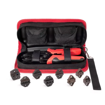 Пресс-клещи КВТ СТС+8 с 8 матрицами для опрессовки автоклемм, втулочных, изолированных и неизолированных наконечников, Dupont (набор) (89225) купить в Нефтеюганске