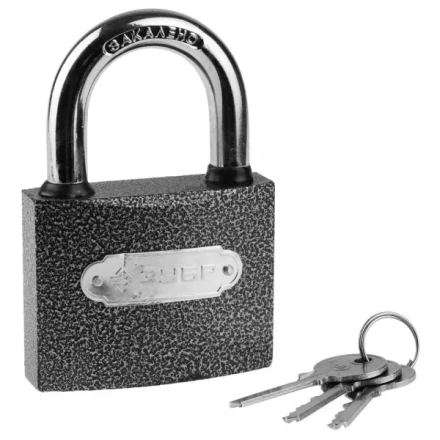 Замок ЗУБР &quot;МАСТЕР&quot; навесной, металлический корпус, закаленная дужка, 75мм 3712-75 купить в Нефтеюганске