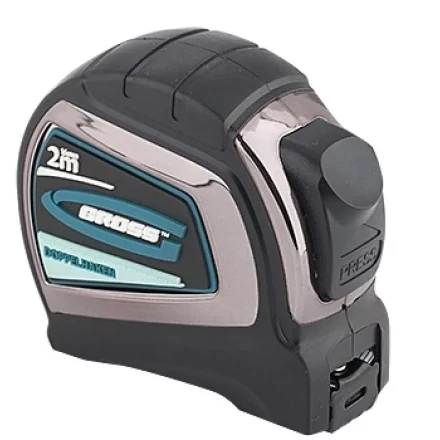 Рулетка &quot;Doppelhaken&quot; 2 м x 16 мм односторонний зацеп нейлон двуст. шкала автоматич  GROSS 31121 купить в Нефтеюганске