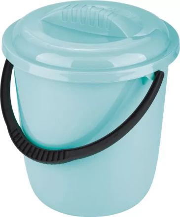 Ведро пластмассовое круглое 12л, с крышкой, бирюзовое ТМ Elfe 92959 купить в Нефтеюганске