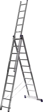 Лестница СИБИН универсальная, трехсекционная со стабилизатором, 10 ступеней 38833-10 купить в Нефтеюганске