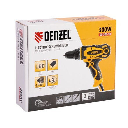 Дрель-шуруповерт сетевая SD-300-10// Denzel 26201 купить в Нефтеюганске