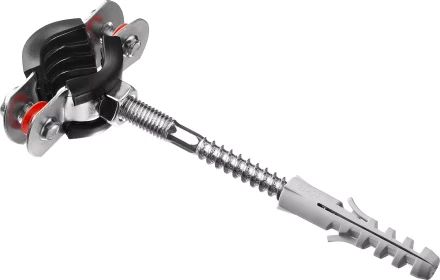 ЗУБР 3/8, цинк, 1 шт, трубный хомут с сантехнической шпилькой и дюбелем (37866-15-19) купить в Нефтеюганске