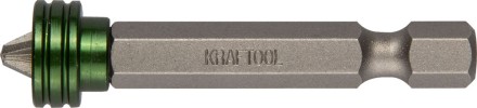 Биты &quot;ЕХPERT&quot;, с магнитным держателем-ограничителем, KRAFTOOL 26128-2-50-1, тип хвостовика E 1/4&quot;, PH2, 50 мм, 1 шт. в блистере 26128-2-50-1 купить в Нефтеюганске