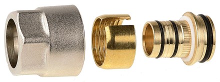 Соединитель GENERAL FITTINGS для металлопластиковых труб, евроконус, никелированная латунь, 3/4&quot; / 20 мм x 2,0 мм 51047-3/4-20 купить в Нефтеюганске