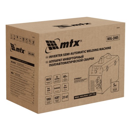Аппарат инвертор. полуавтомат. cварки MTX MIG-200S, 200A, ПВ 60%, катушка 5 кг купить в Нефтеюганске