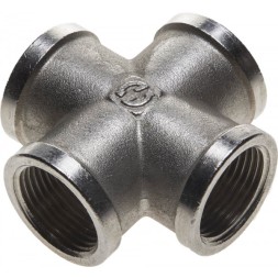 Крестовина GENERAL FITTINGS никелированная латунь, г/г/г/г, 3/4&quot; 51048-3/4