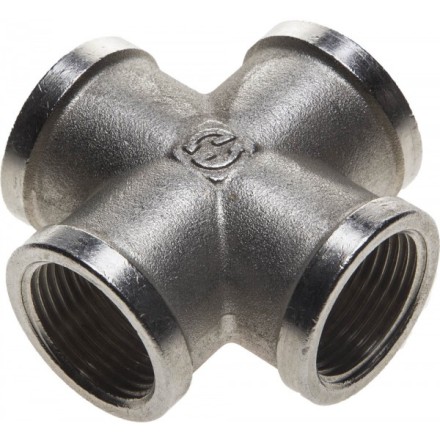 Крестовина GENERAL FITTINGS никелированная латунь, г/г/г/г, 3/4&quot; 51048-3/4 купить в Нефтеюганске