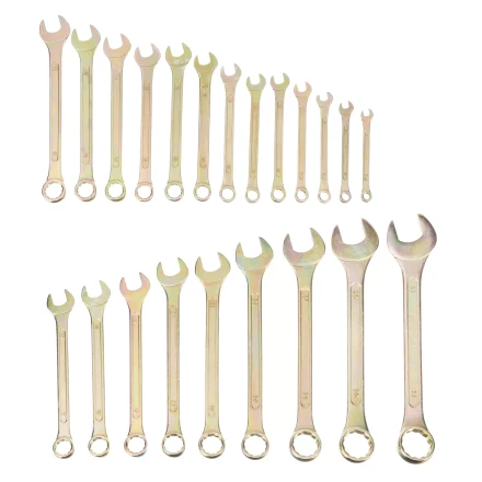 Набор ключей комбинированный Сибртех 6-32 мм, 22 шт, желтый цинк 15444 купить в Нефтеюганске