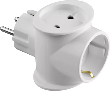 Разветвитель СИБИН электрический с заземлением, 3 гнезда, 16А/220В 55098-3 купить в Нефтеюганске