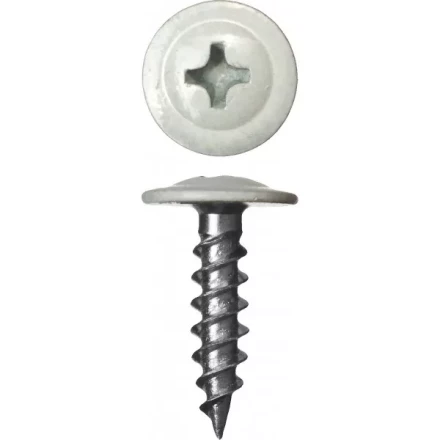 Саморезы ЗУБР с прессшайбой по листовому металлу до 0,9 мм, окрашенные в RAL-9003, PH2, 4,2х25 мм, 400шт 300191-42-025-9003 купить в Нефтеюганске