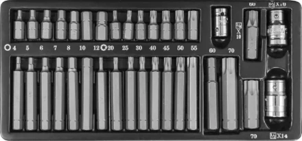 Набор вставок 4-12мм Т20-Т70 30/75мм 3/8&quot;DR 1/2&quot;DR 35предметов Jonnesway S29H4135S 47299 купить в Нефтеюганске