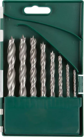 Набор сверл по дереву, KRAFTOOL 29400-H8, 8шт(3-10мм), двухленточных, спиральных 29400-H8 купить в Нефтеюганске