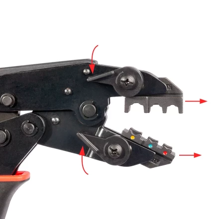 Пресс-клещи КВТ СТО+5 с 5 матрицами МПК для опрессовки разъемов, втулочных, изолированных и неизолированных наконечников (набор) (90777) купить в Нефтеюганске