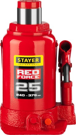 Домкрат гидравлический бутылочный &quot;RED FORCE&quot;, 25т, 240-375 мм, STAYER 43160-25 43160-25_z01 купить в Нефтеюганске