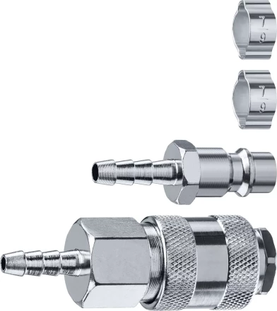 ЗУБР (штуцер елочка, 6 мм - рапид муфта) + (рапид штуцер-штуцер елочка, 6 мм) + (обжимные хомуты 2 шт), набор, Профессионал (64920-06-H) купить в Нефтеюганске