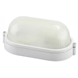 Светильник уличный СВЕТОЗАР влагозащищенный, овал, цвет белый, 60Вт SV-57201-W