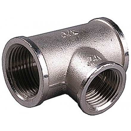 Тройник GENERAL FITTINGS переходной, никелированная латунь, г/г/г, 3/4&quot;-1/2&quot;-3/4&quot; 51060-3/4-1/2-3/4 купить в Нефтеюганске