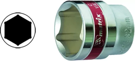 Головка торцевая 18 мм 6-гранная CrV под квадрат 1/2&quot; хромированная  MATRIX MASTER 13118 купить в Нефтеюганске