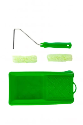 Малярный набор для работ по дереву: кювета 150 мм х 290 мм и мини-валик 110 мм Сибртех 80454 купить в Нефтеюганске