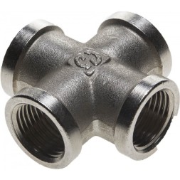 Крестовина GENERAL FITTINGS никелированная латунь, г/г/г/г, 1/2&quot; 51048-1/2